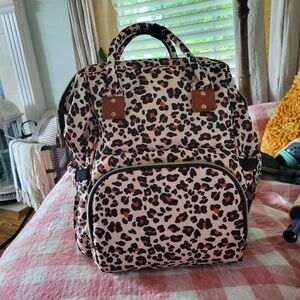 LEOPARD PRINT DIAPER BAG